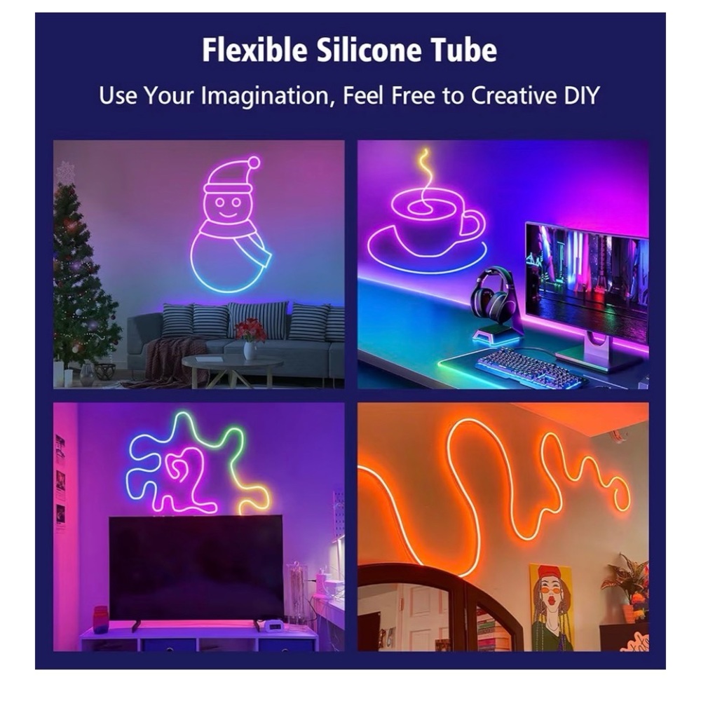 FateFan 16.4 ft. RGB LED Flexible Silicone Smart Neon Lights. New in box.